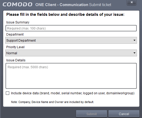 Create Desktop Ticket - Step 03